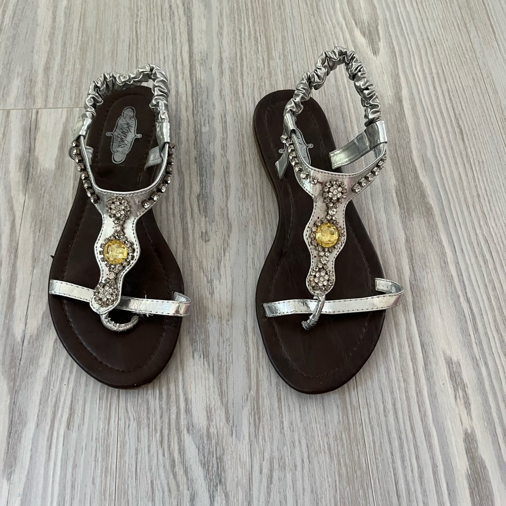 Silver rhinestone sandals